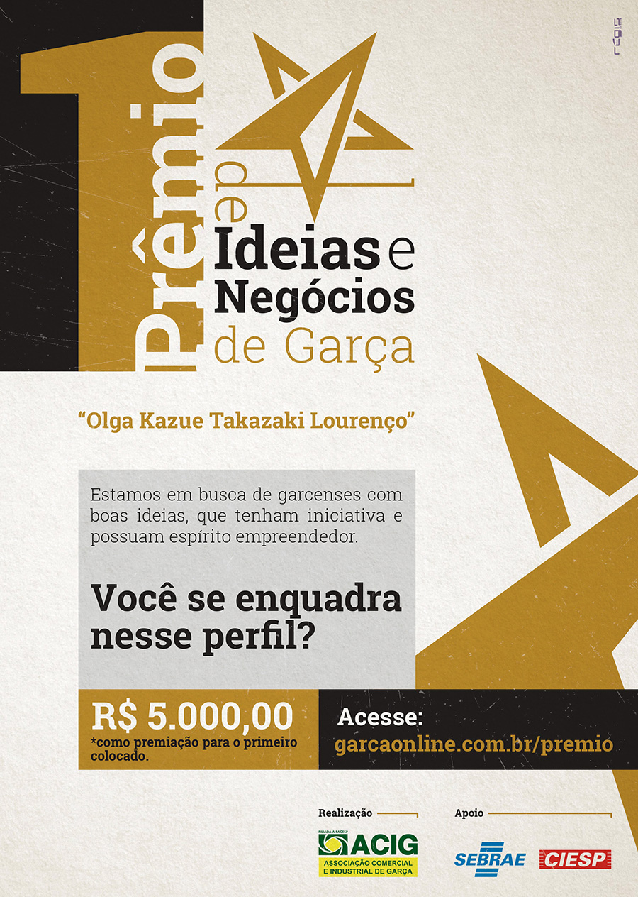  Garcenses podem se inscrever para o 1º Prêmio de Ideias e Negócios de Garça 