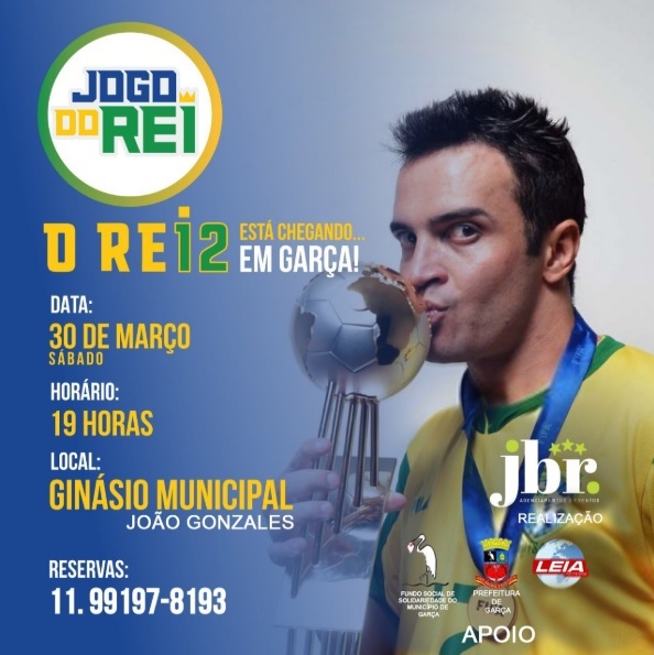 Falcão, o rei do futsal, dá show em Garça dia 30 de março
