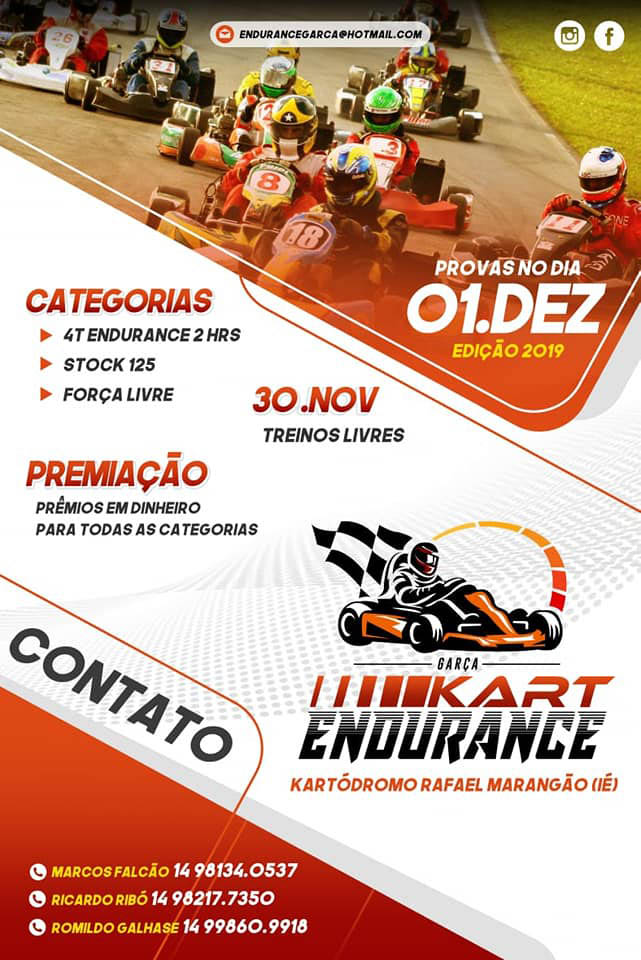 Cidade sedia em dezembro o Primeiro Endurance Kart Garça