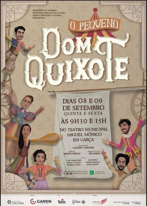 Hoje tem “O Pequeno Dom Quixote” na Sala Miguel Mônico teatro será