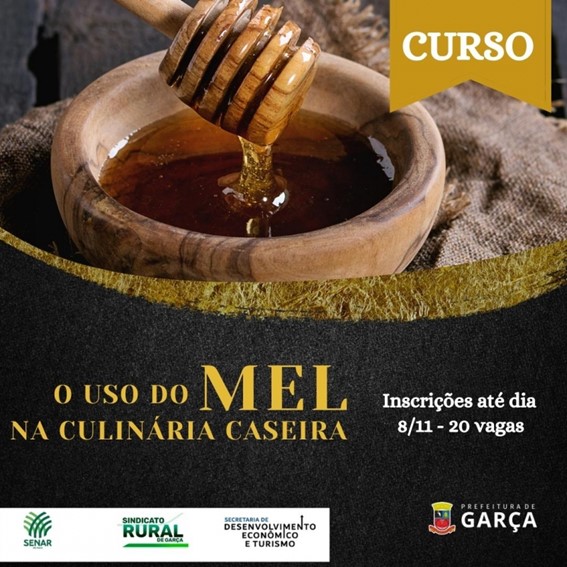Termina hoje inscrição para curso gratuito “Uso do Mel na Culinária Caseira”