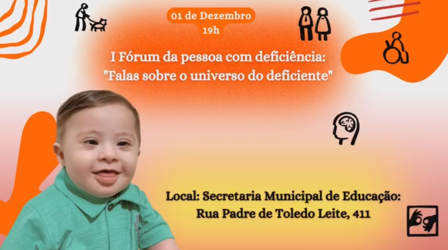  Fórum “Falas sobre o universo do deficiente” acontece dia 1.º 