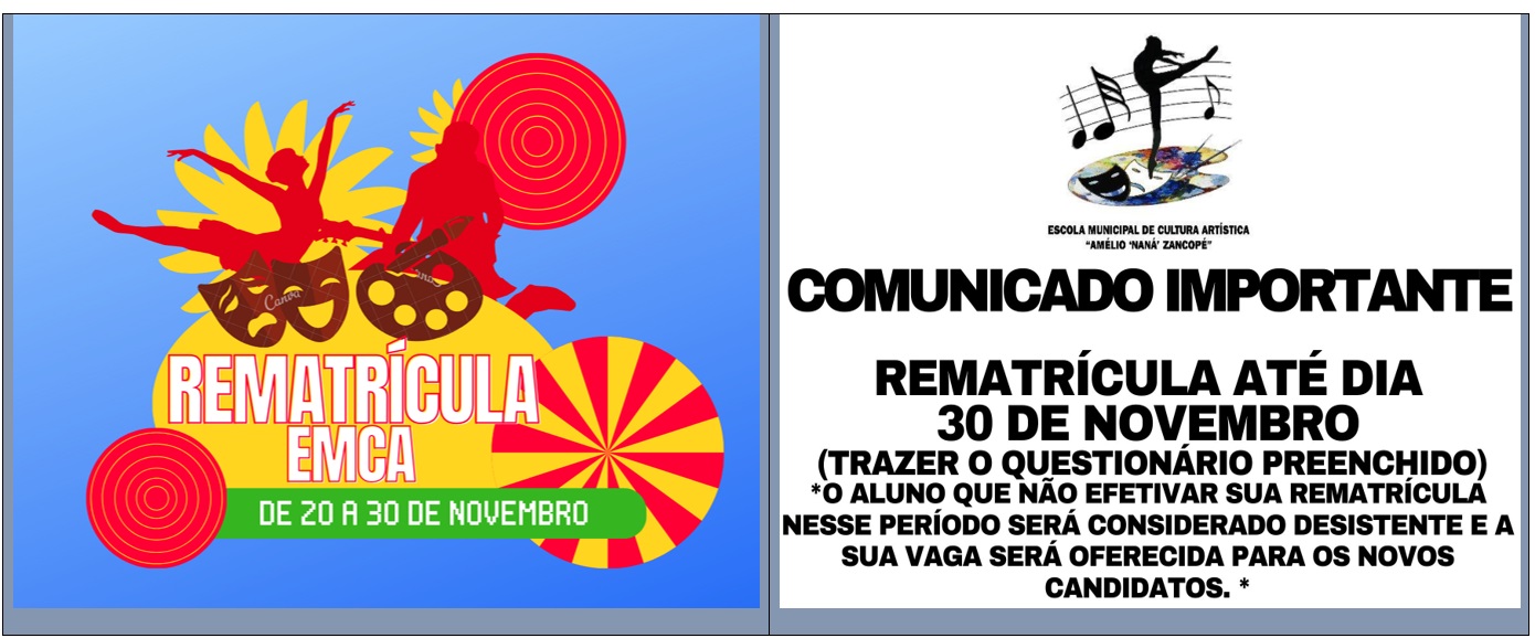 Prazo para rematrícula da EMCA termina hoje