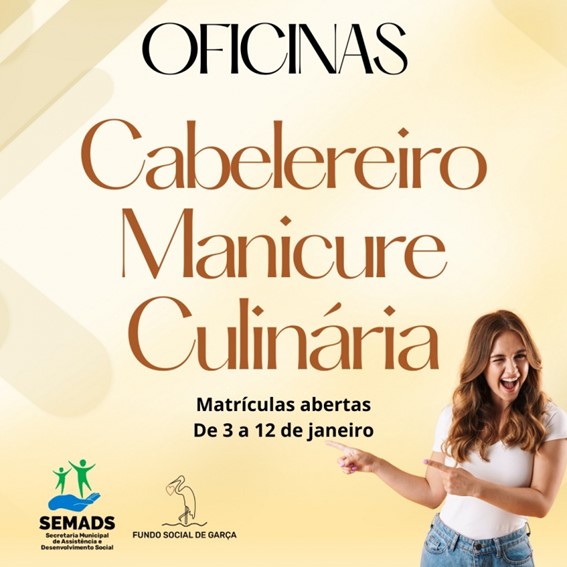  Fundo Social em Garça abre oficinas gratuitas em janeiro