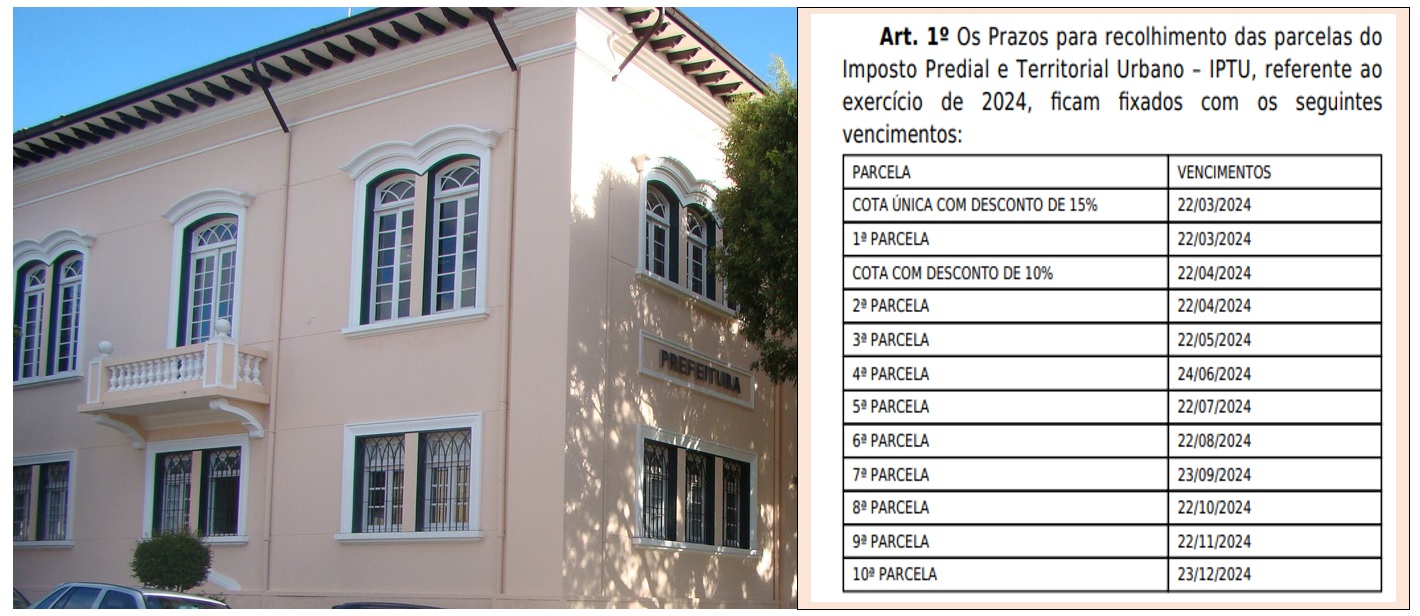 Prefeitura define prazos para recolhimento do IPTU 2024