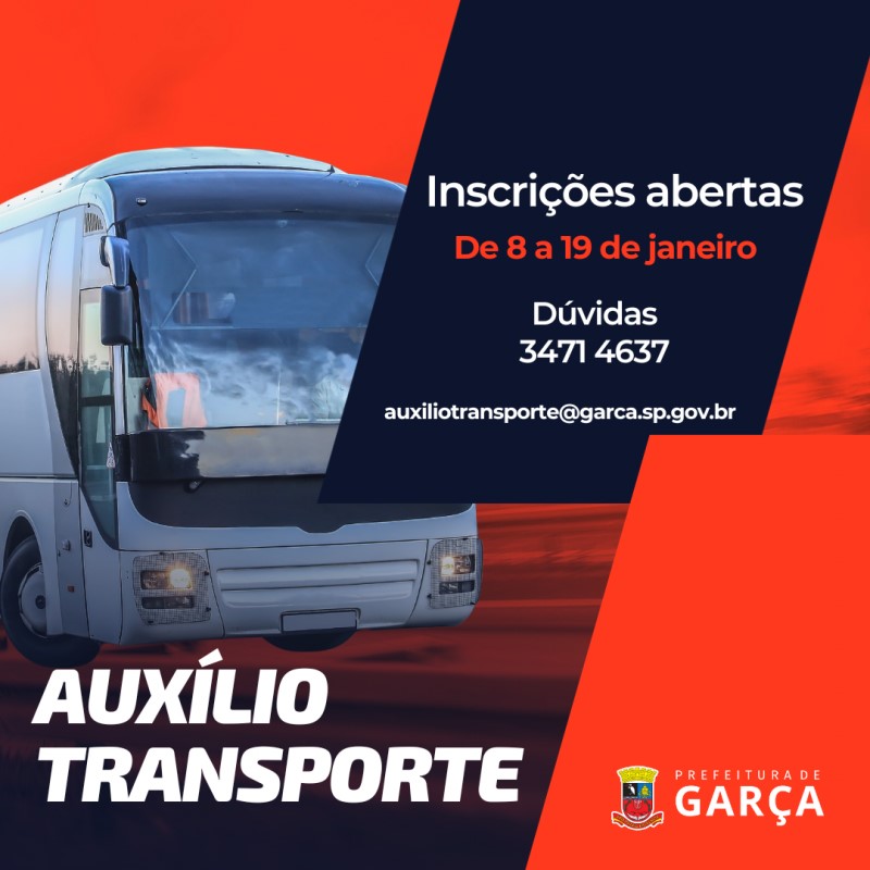 Auxílio Transporte: inscrições em Garça terminam amanhã, dia 31