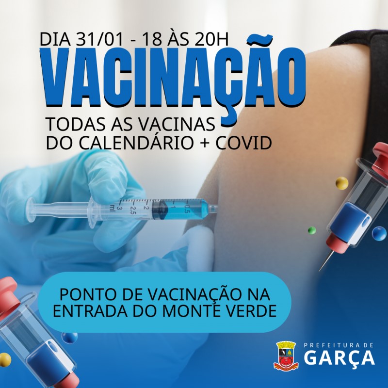 Secretaria realiza hoje vacinação noturna no bairro Monte Verde