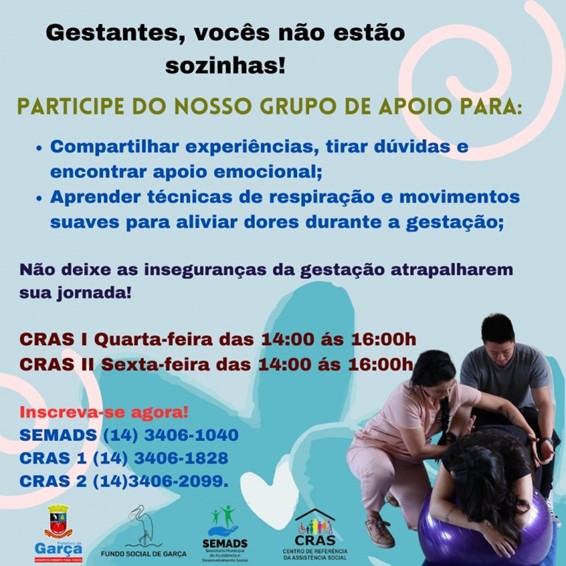 CRAS abre inscrição para grupo de apoio para gestantes