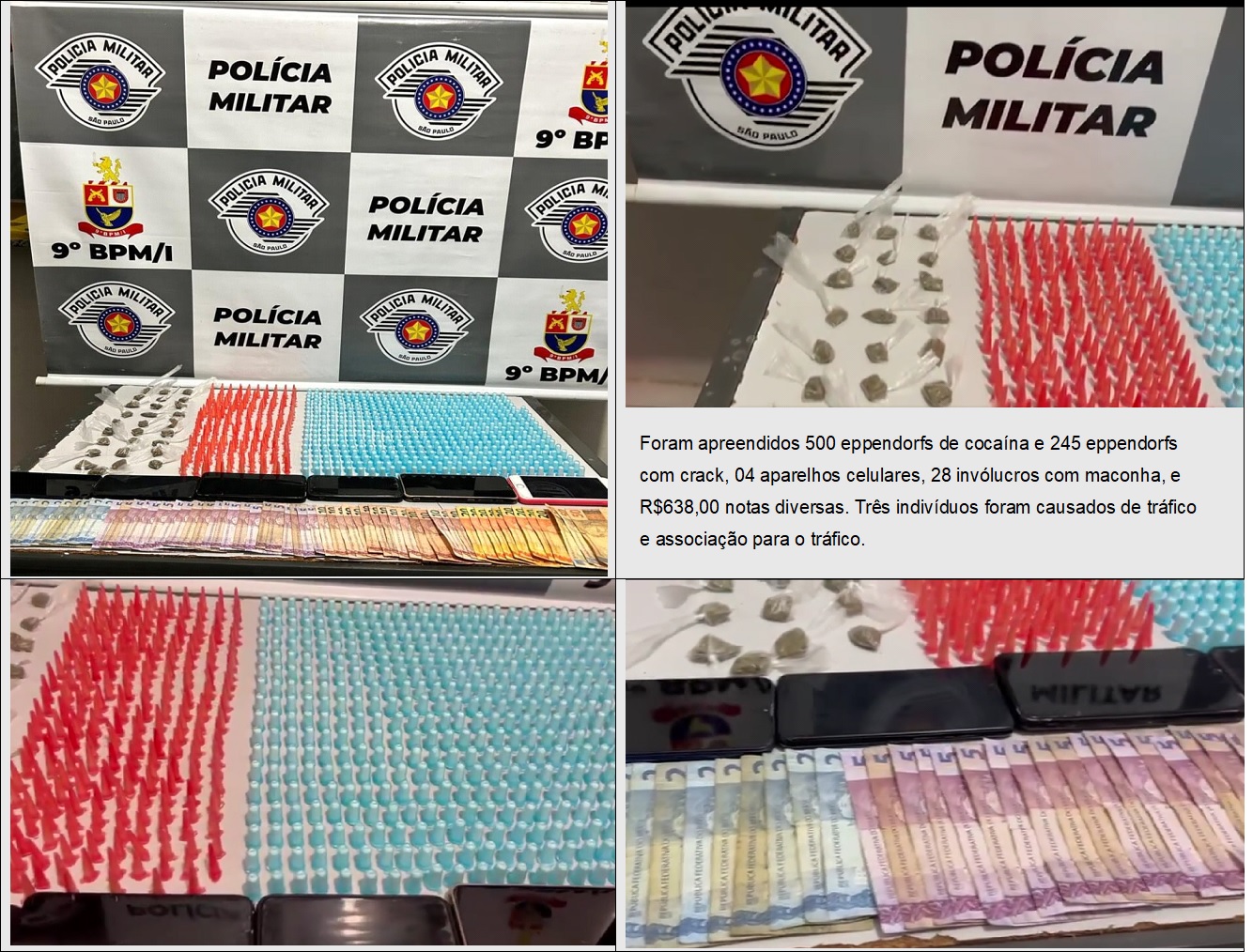  Polícia prende três suspeitos por tráfico de drogas e associação para o tráfico no São Lucas