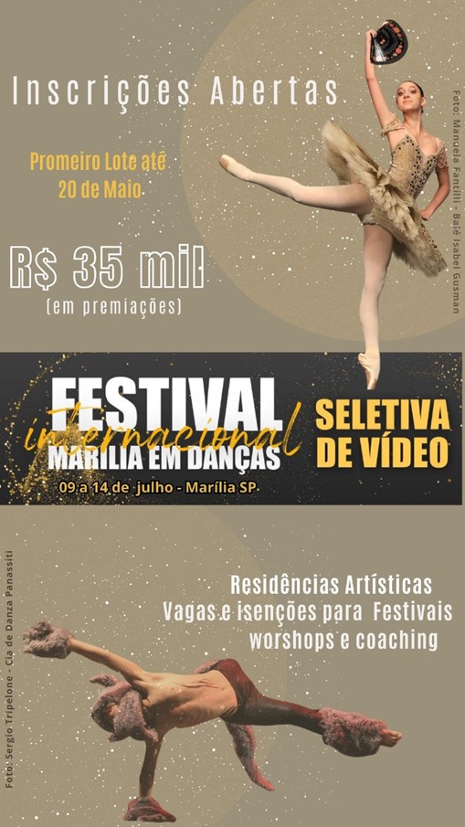 Abertas as inscrições para o Festival Internacional Marília em Danças que acontecerá em  julho