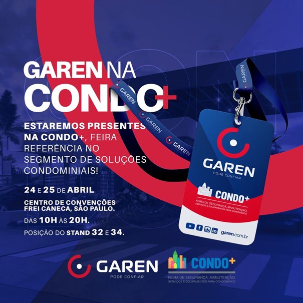  Garen participará da III Feira Condo +: Feira de Segurança, Manutenção, Serviços e Equipamentos para Condomínios 
