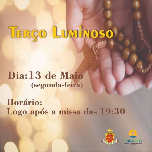 Paróquia convida comunidade para participar de Terço Luminoso