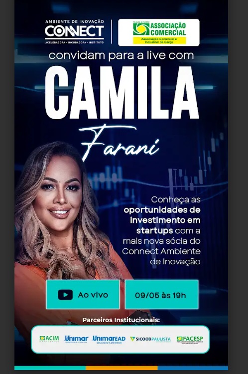 ACIG convida para live com Camila Farani: em pauta o mercado de investimento em startups