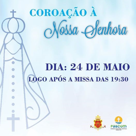 Paróquia realiza, dia 24, Coroação de Nossa Senhora 