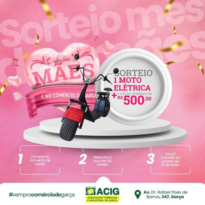  Campanha Dia das Mães: ainda dá tempo de concorrer a uma moto elétrica 