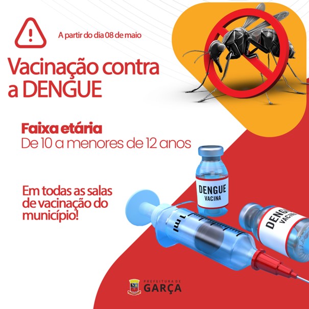  Vacinação contra a dengue continua para crianças de 10 anos a menores de 12 anos