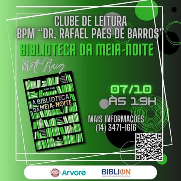 Clube de Leitura: livro do mês de outubro é "A Biblioteca da Meia Noite"