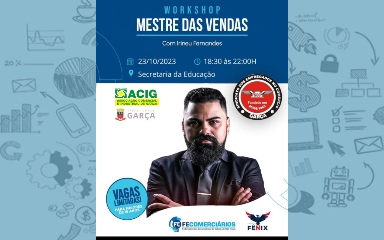 Palestra com especialista em vendas acontece hoje, na secretaria da Educação