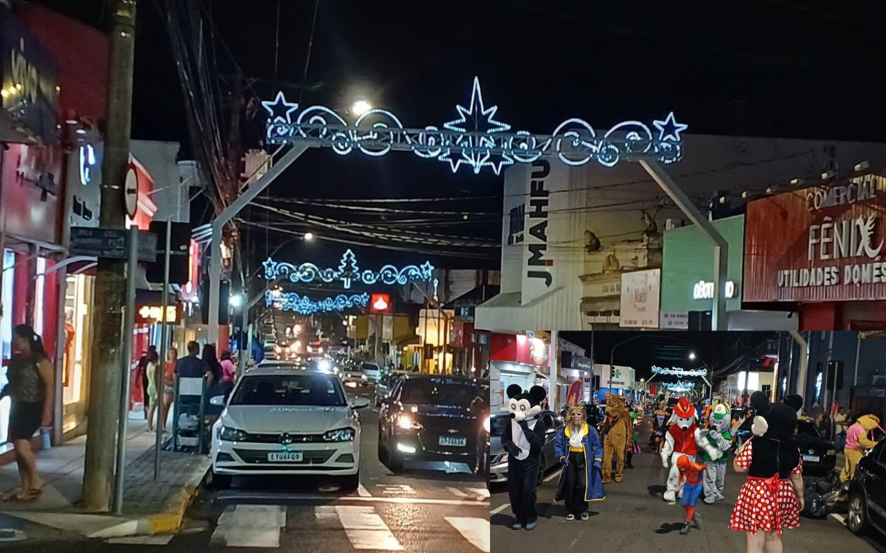 Decoração natalina, personagens infantis e horário estendido movimentam comércio de Garça
