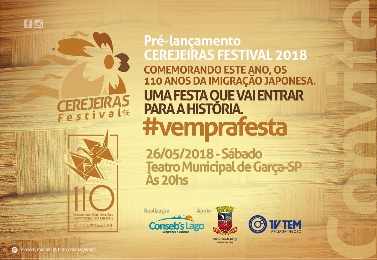  Sábado acontece pre-lançamento do Cerejeiras Festival 